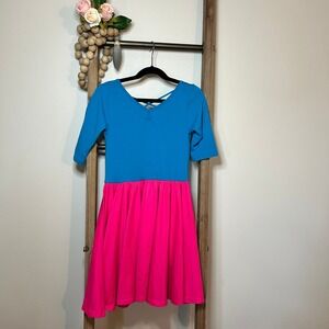 Dot Dot Smile Blue Pink Color Block Casual Dress Size‎ 7